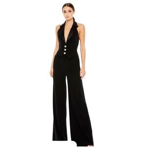 Mac Duggal New Size 0 Formal Halter Neck Tuxedo Jumpsuit Tuxedo Silhouette 2643